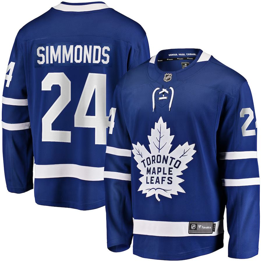 Men Toronto Maple Leafs 24 Wayne Simmonds Fanatics Branded Blue Home Breakaway NHL Jersey
